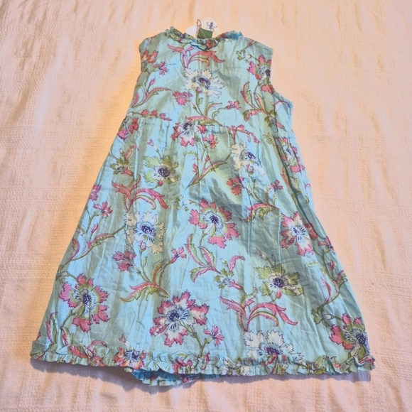 Little Handprint girls size 6X wrap dress pretty floral pattern, lt blue  NWT - Picture 5 of 6